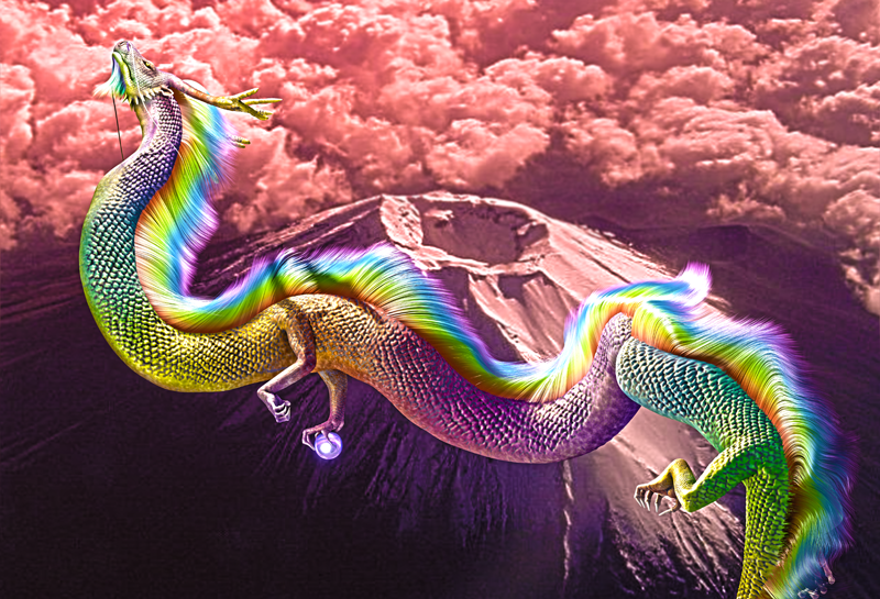 虹龍王】S~Mサイズ│かっこいい龍イラスト│龍の絵スピリチュアル│龍